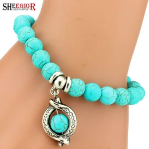 Love Vintage Bohemian turquoise pendants bracelets for women