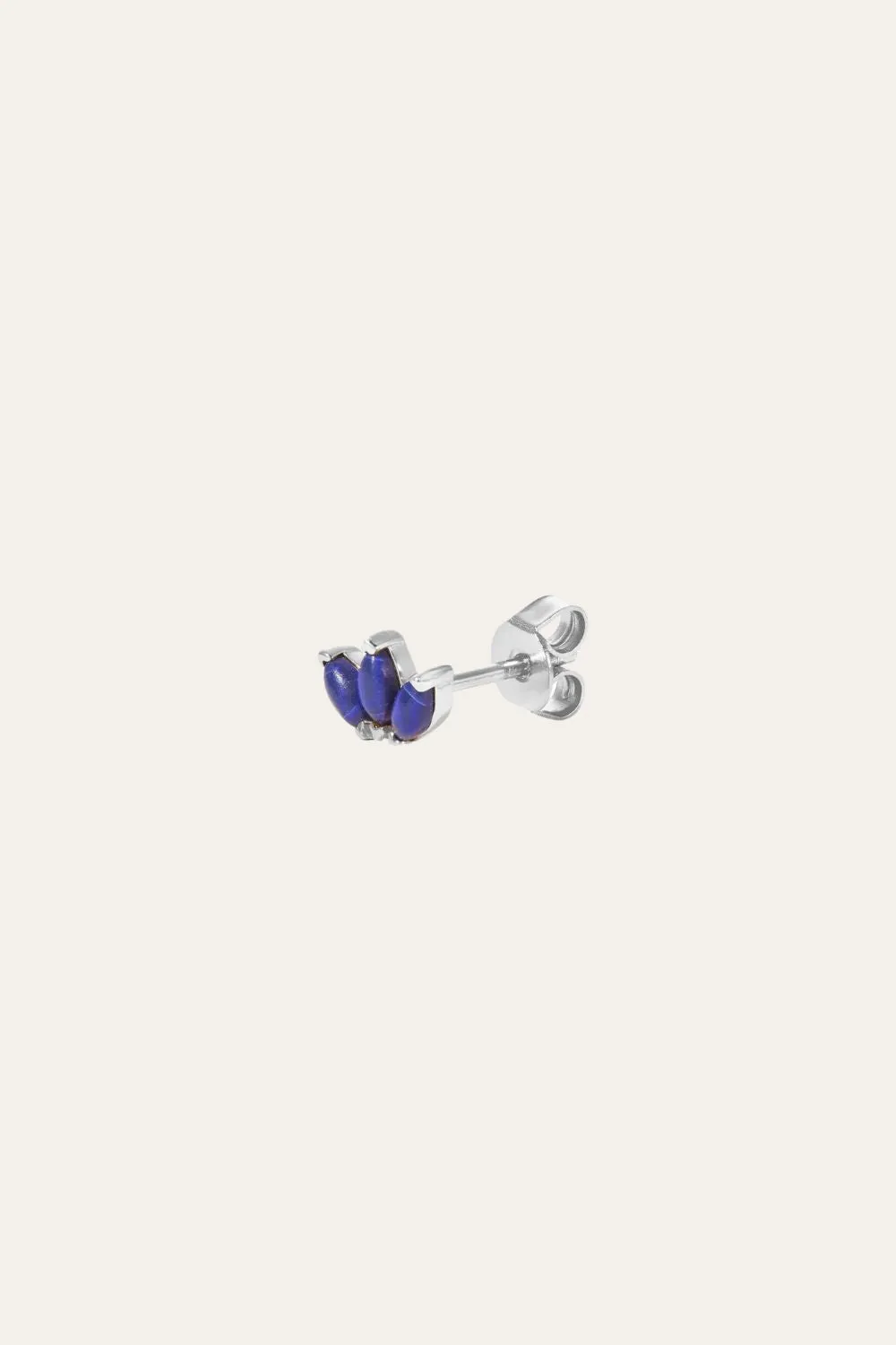 Marquise Fan lapis sterling silver stud
