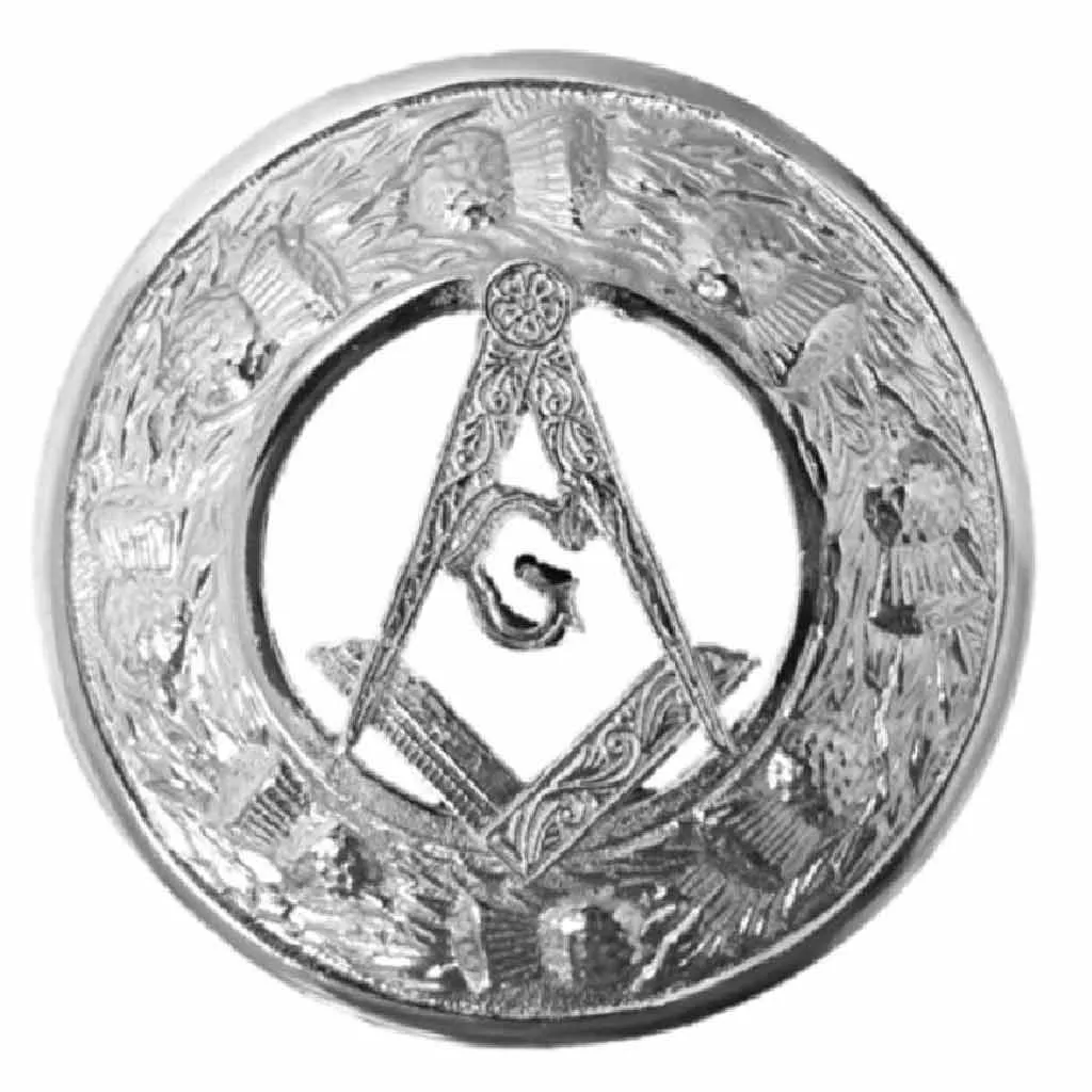 Masonic Fly Plaid Brooch Thistle Border