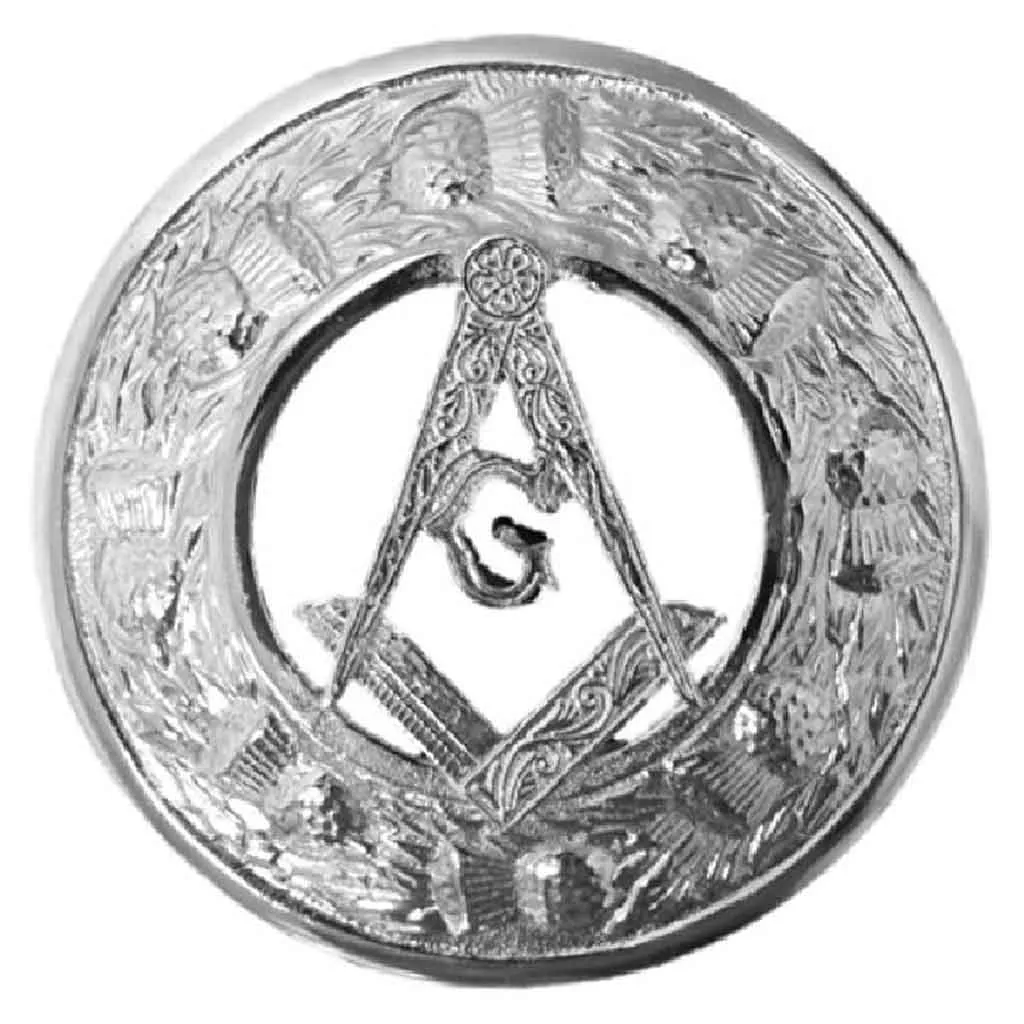 Masonic Fly Plaid Brooch Thistle Border