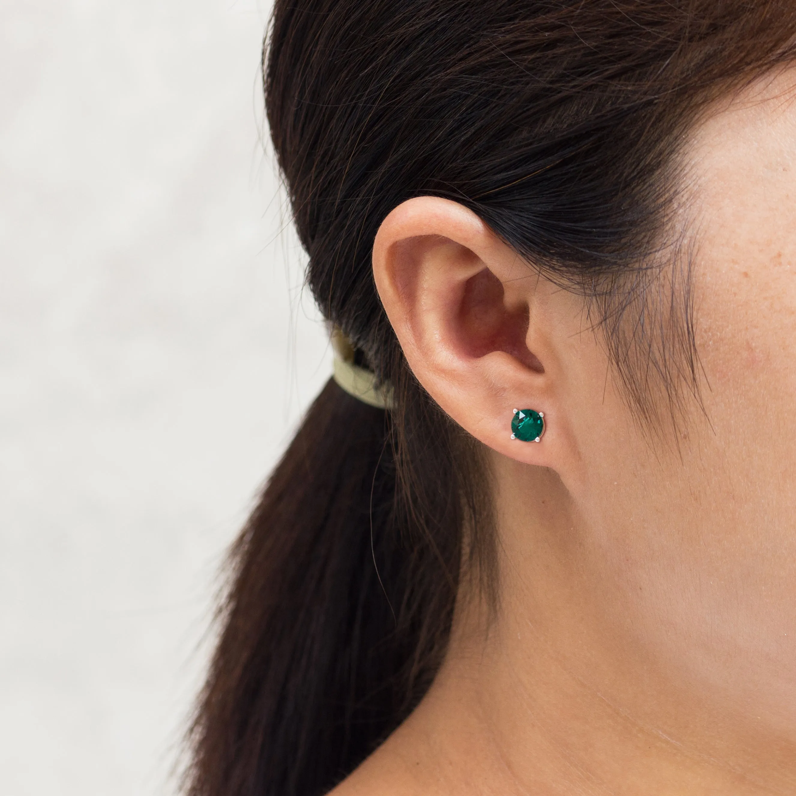 May (Emerald) Birthstone Earrings Created with Zircondia® Crystals