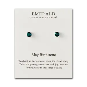 May (Emerald) Birthstone Earrings Created with Zircondia® Crystals