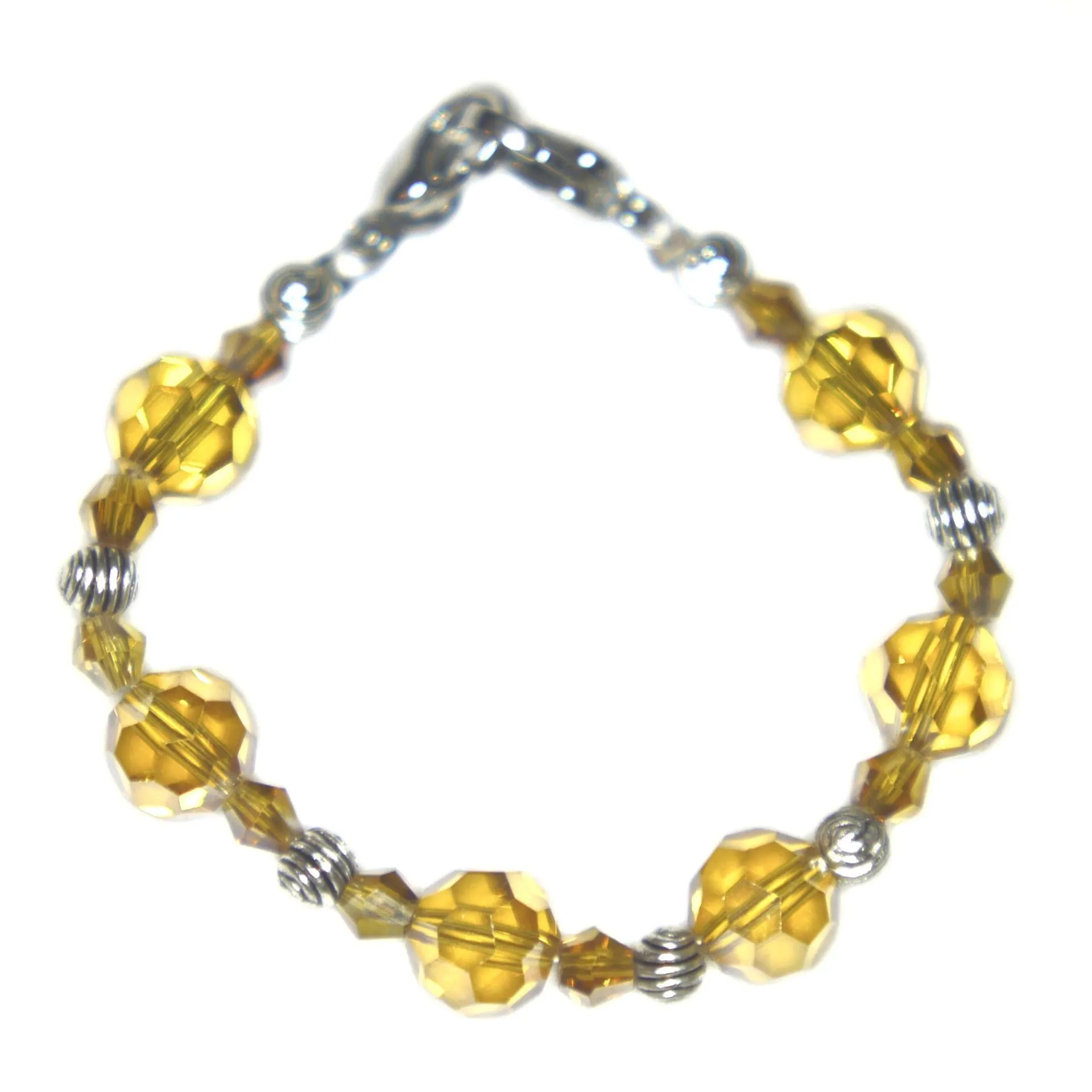 Medical Alert ID - Amber Colored Crystal Bracelet