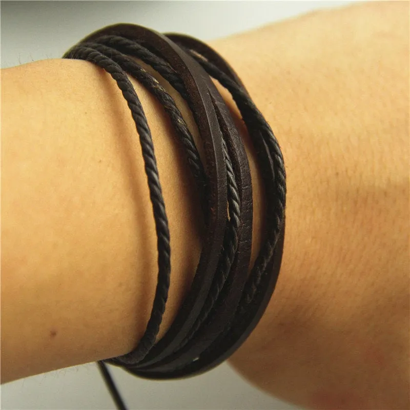 Men's Bracelets - Leather Bracelets for Men - Leather Bracelet Womens - Bracelet Leather Leather Wrap Bracelet - Boho Bracelet Gift For Men