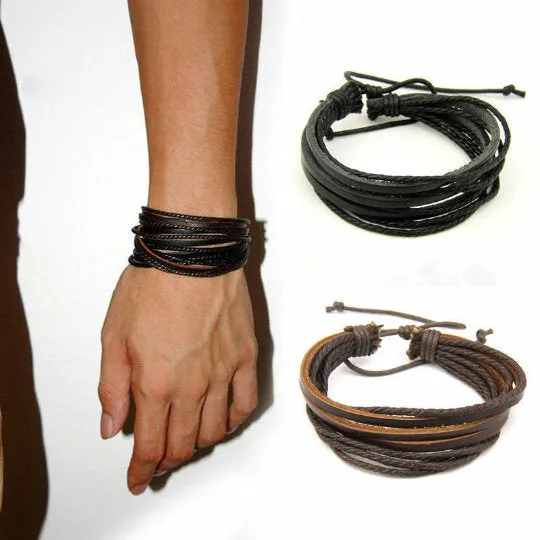 Men's Bracelets - Leather Bracelets for Men - Leather Bracelet Womens - Bracelet Leather Leather Wrap Bracelet - Boho Bracelet Gift For Men