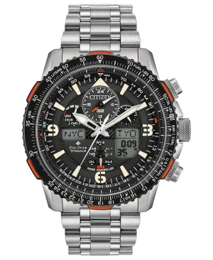 Men's Eco-Drive Promaster Skyhawk A-T Titanium Bracelet Analog Digital Watch 45mm Citizen