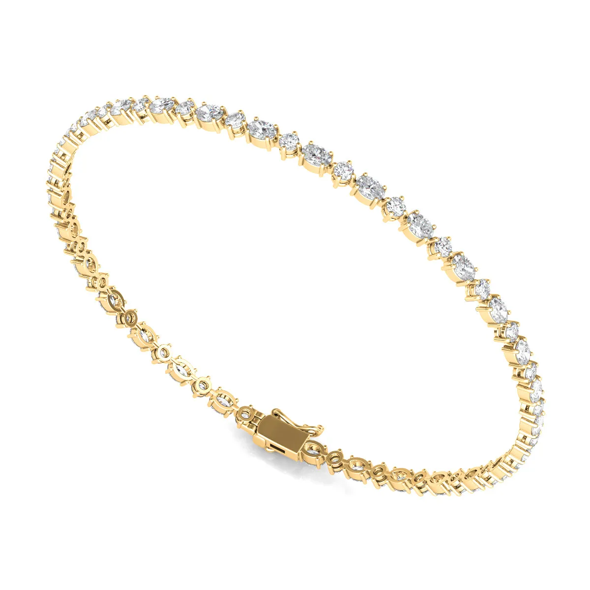 Men's Oval/Emerald/Round Tennis Bracelet