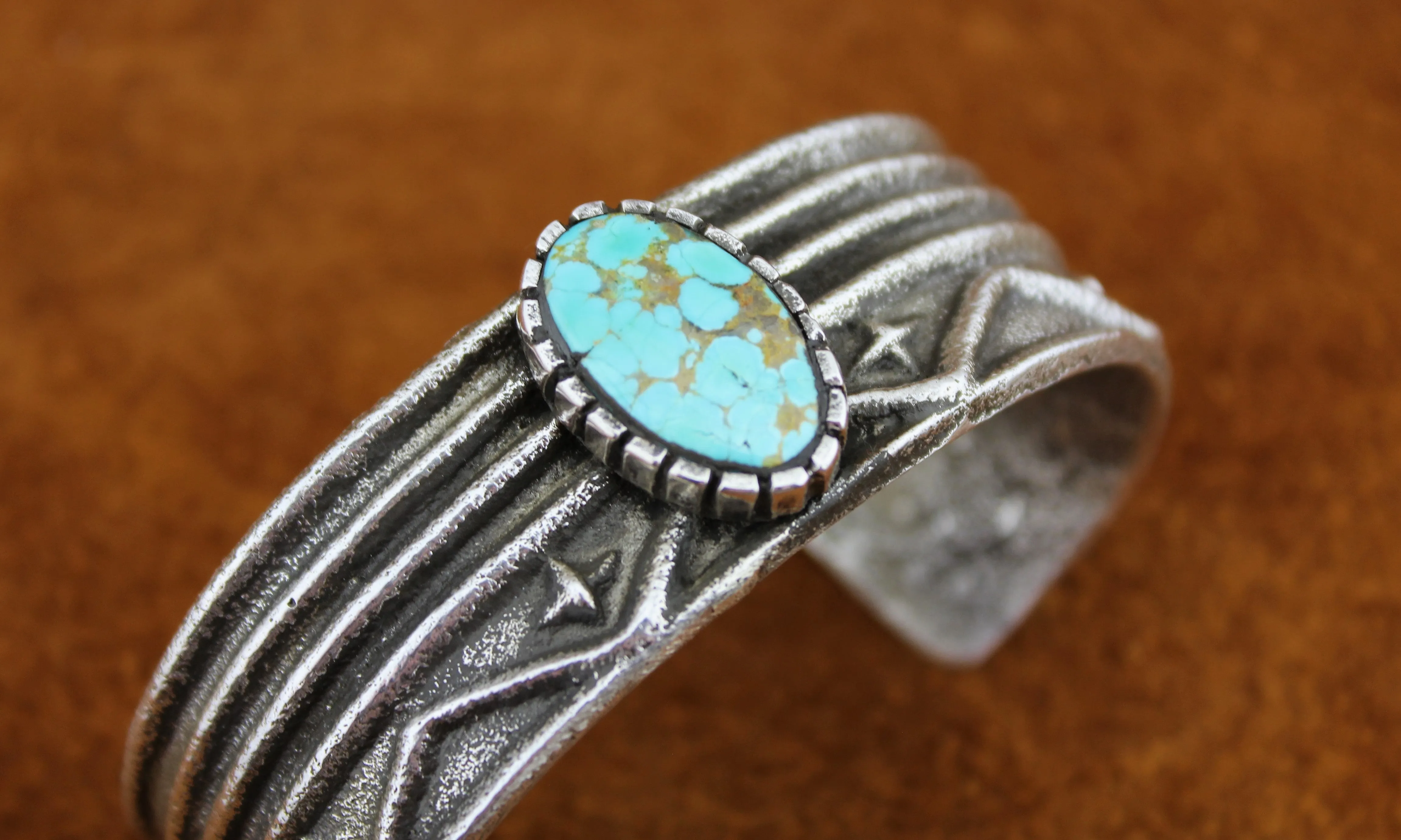 Merlin James Sterling Turquoise Tufa Cast Bracelet