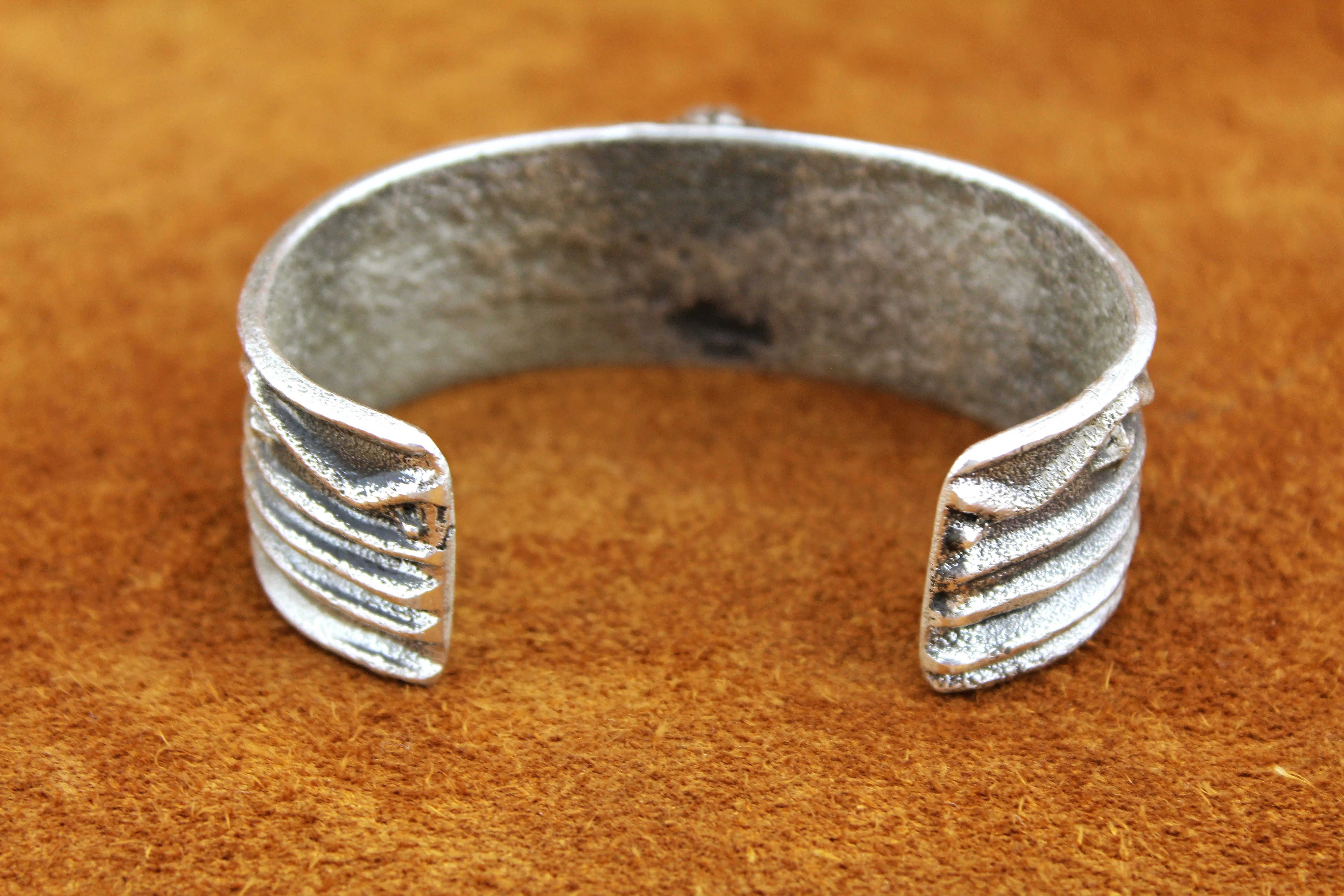 Merlin James Sterling Turquoise Tufa Cast Bracelet