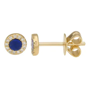 Mini Lapis Halo Earrings