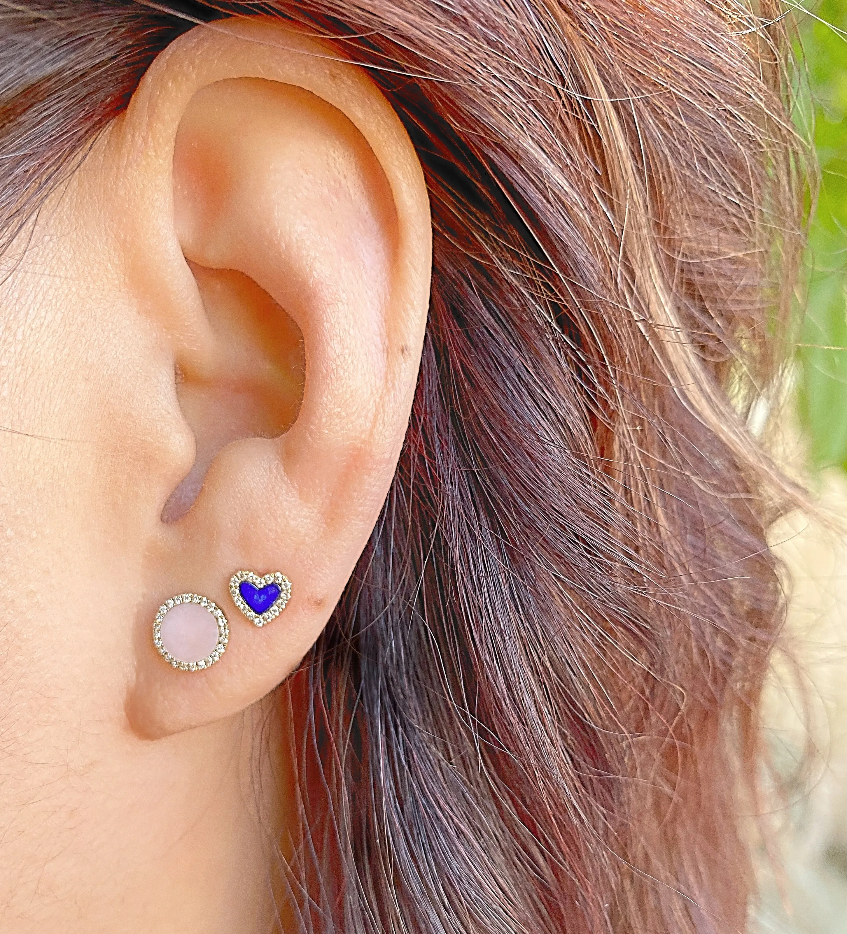 Mini Lapis Halo Earrings
