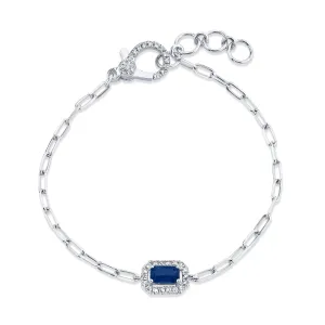 MINI ME BLUE SAPPHIRE & DIAMOND HALO DROP BRACELET