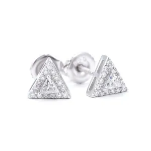 Mini Triangle Moissanite Earrings 14K Gold