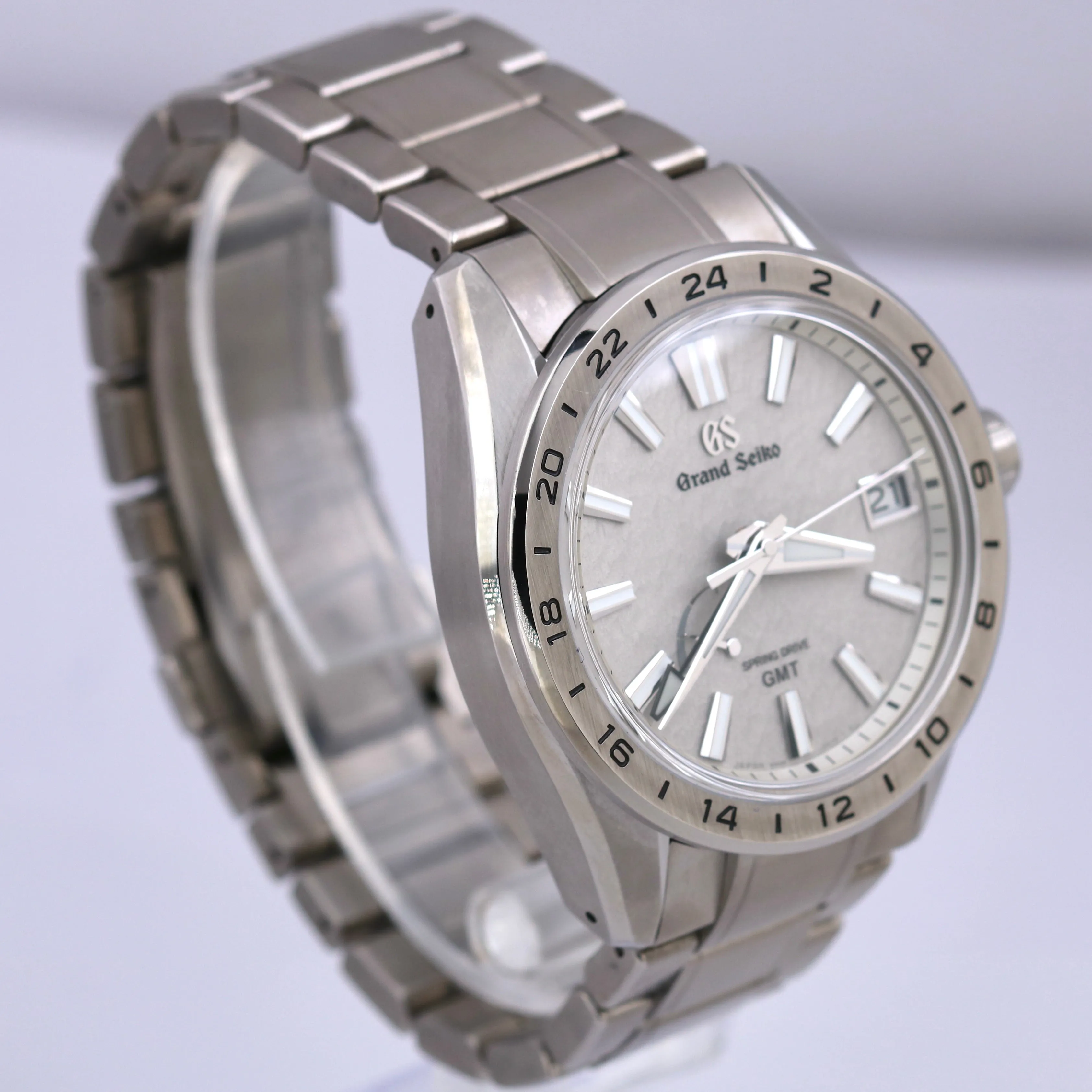 MINT 2022 PAPERS Grand Seiko Evolution 9 SILVER Titanium 41mm GMT SBGE285G B P