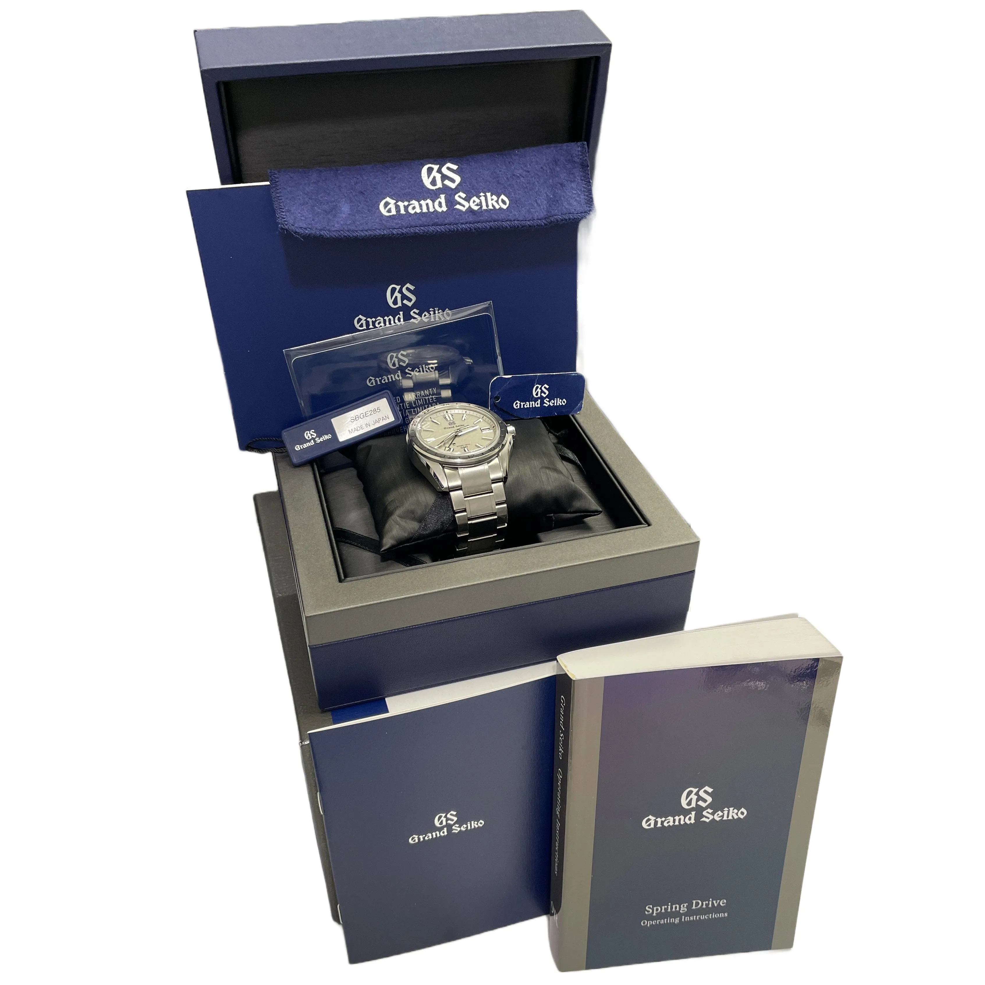 MINT 2022 PAPERS Grand Seiko Evolution 9 SILVER Titanium 41mm GMT SBGE285G B P