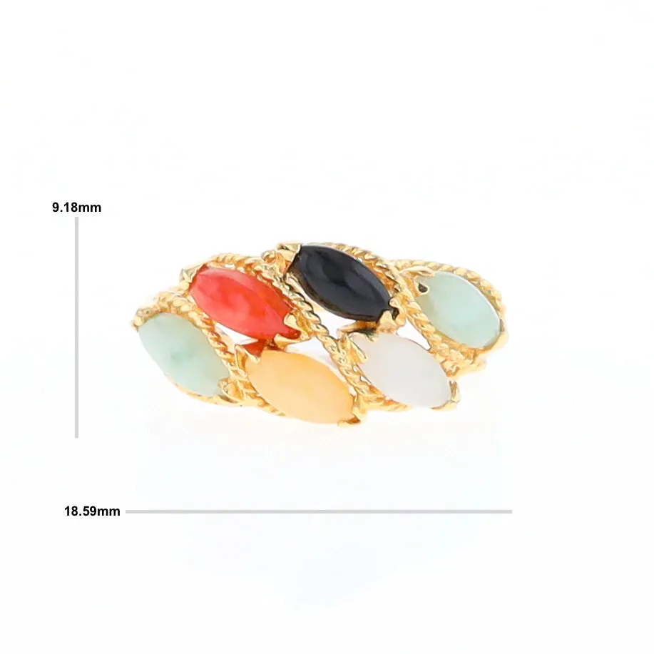 Multi-Color Jadeite Ring