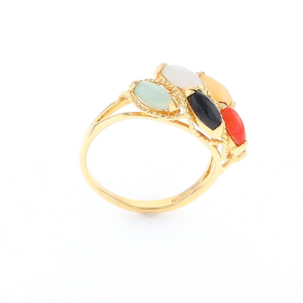 Multi-Color Jadeite Ring