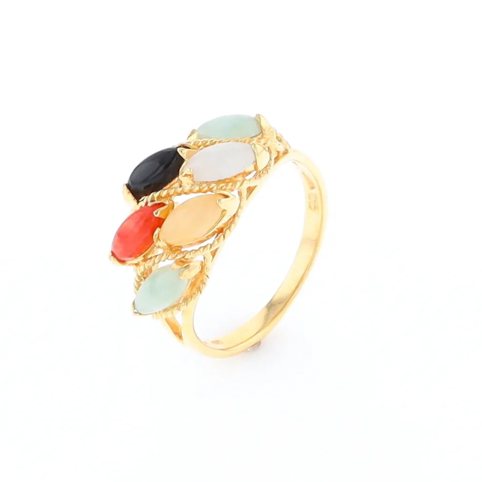 Multi-Color Jadeite Ring