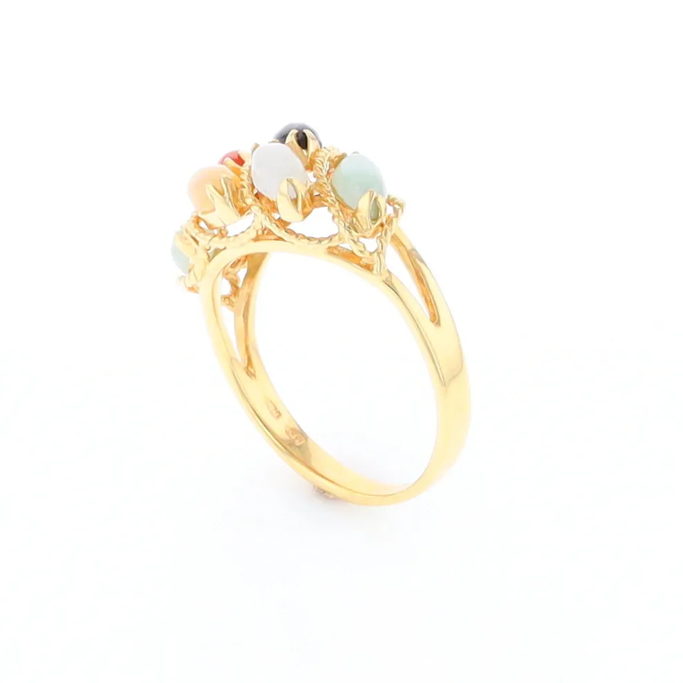 Multi-Color Jadeite Ring
