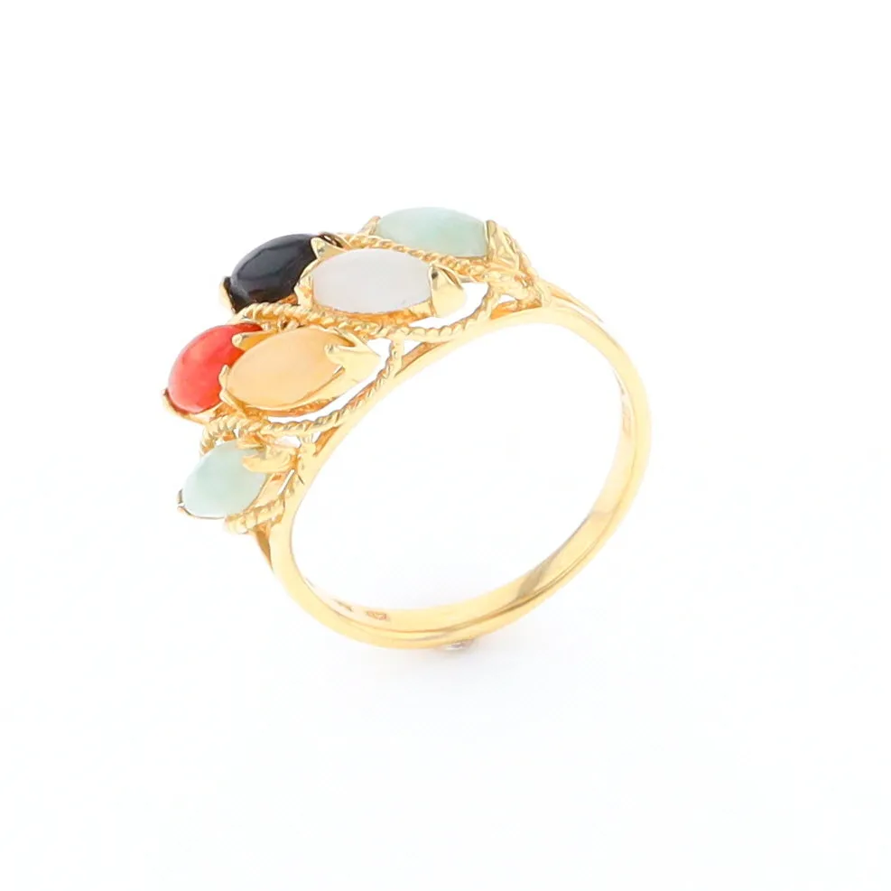Multi-Color Jadeite Ring