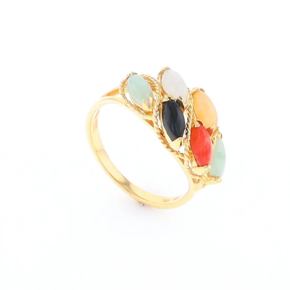 Multi-Color Jadeite Ring