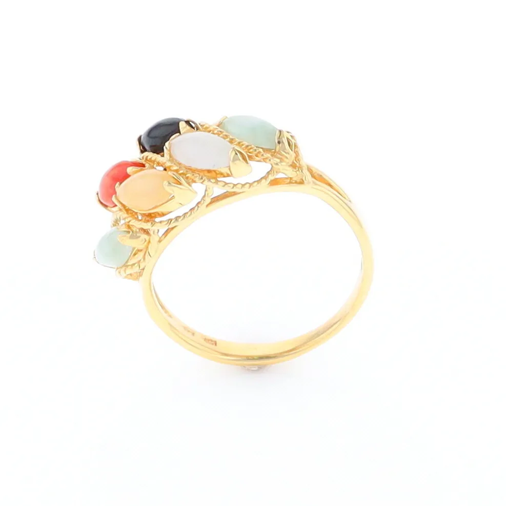 Multi-Color Jadeite Ring
