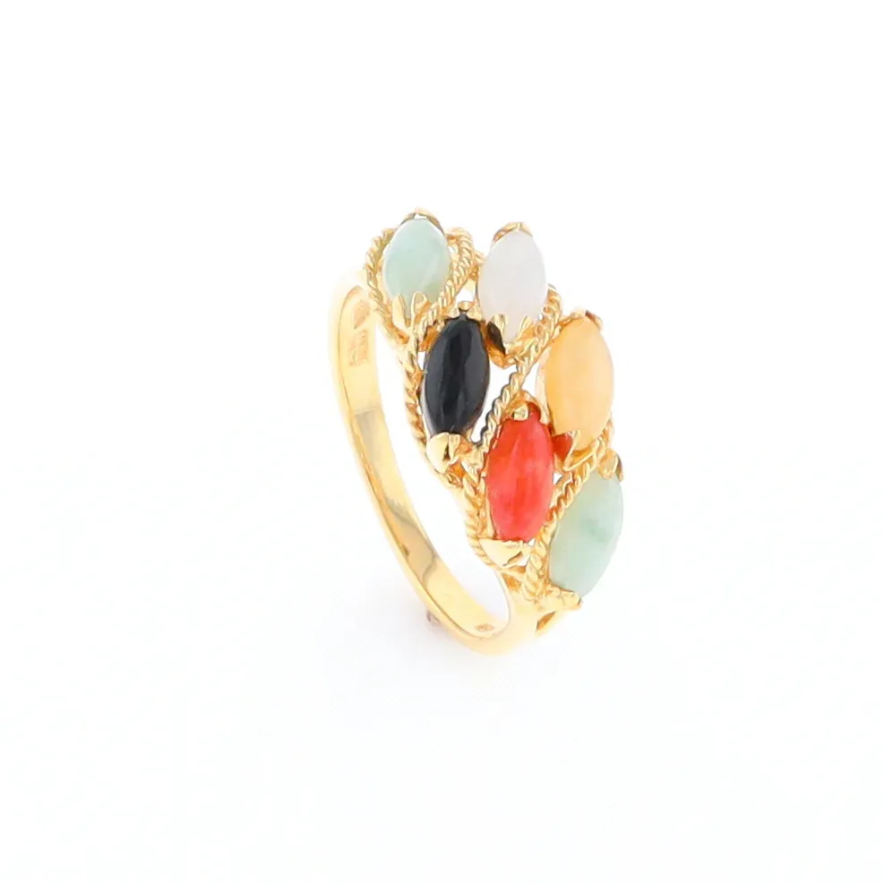 Multi-Color Jadeite Ring