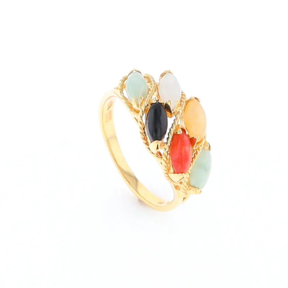 Multi-Color Jadeite Ring