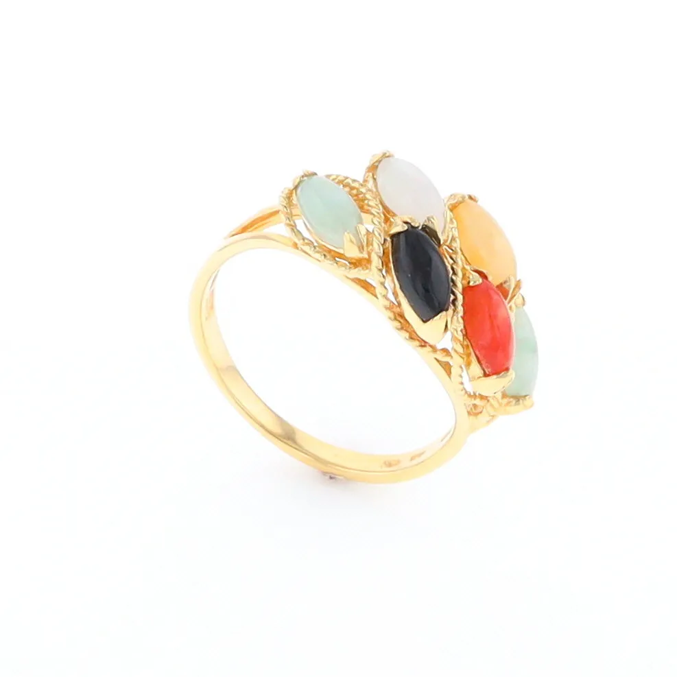 Multi-Color Jadeite Ring