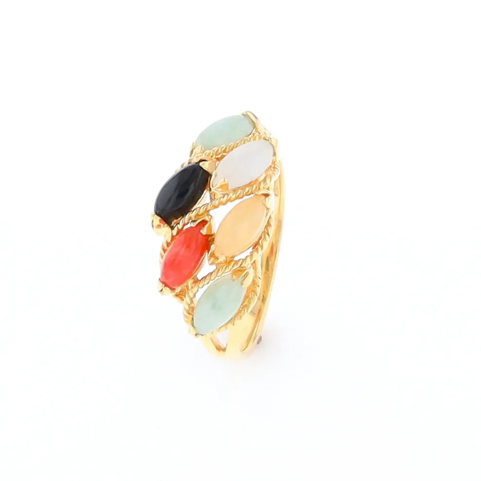 Multi-Color Jadeite Ring