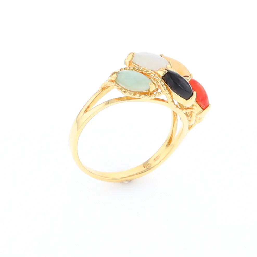 Multi-Color Jadeite Ring