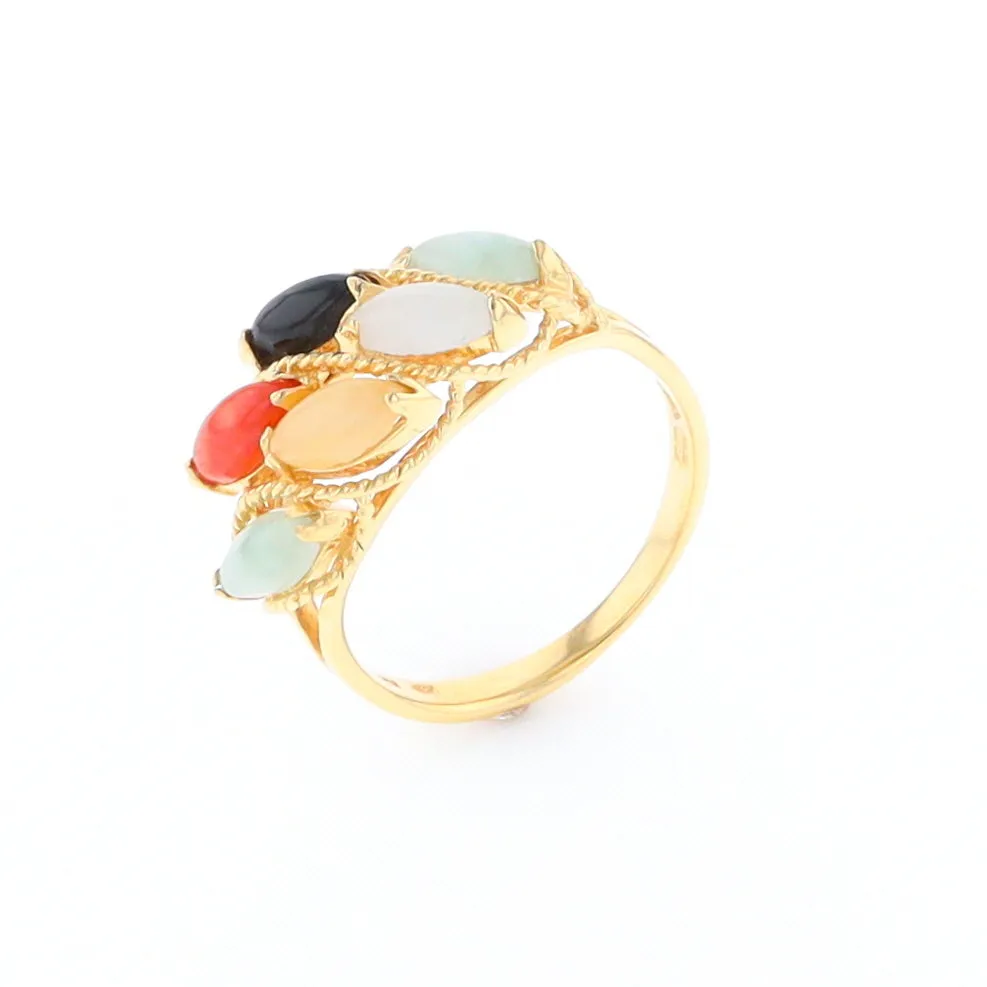 Multi-Color Jadeite Ring