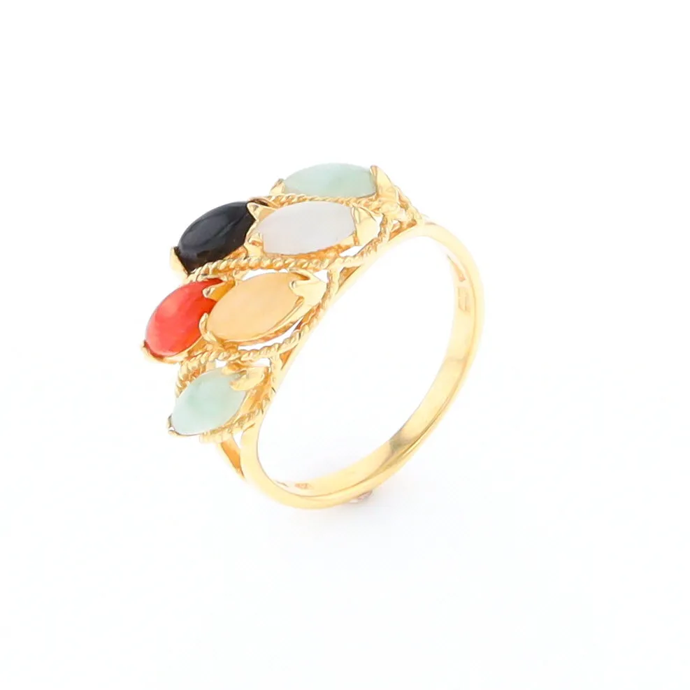 Multi-Color Jadeite Ring