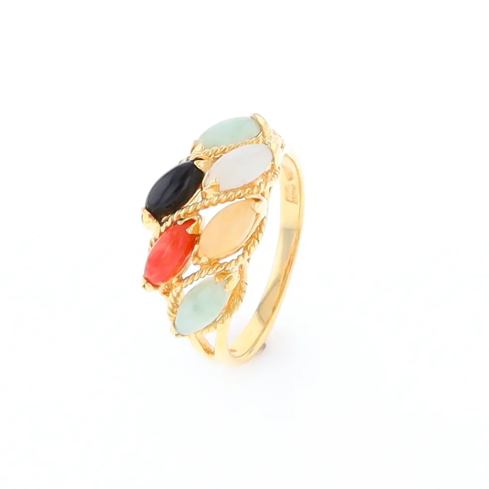 Multi-Color Jadeite Ring