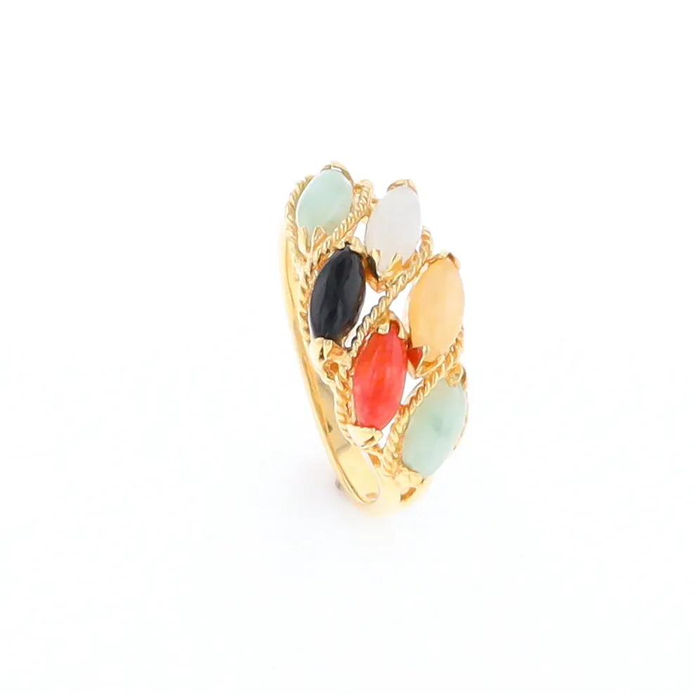 Multi-Color Jadeite Ring