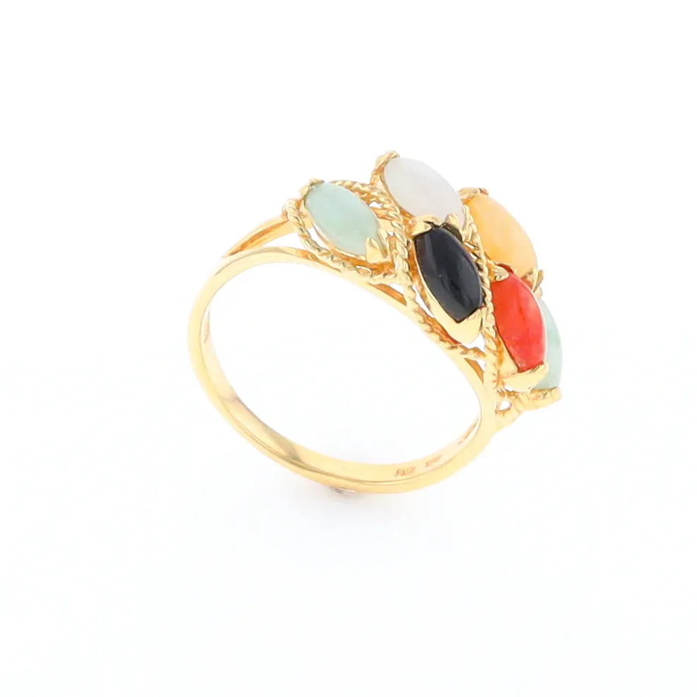 Multi-Color Jadeite Ring