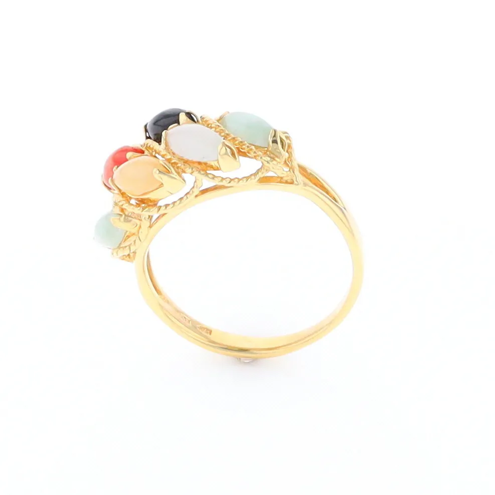 Multi-Color Jadeite Ring