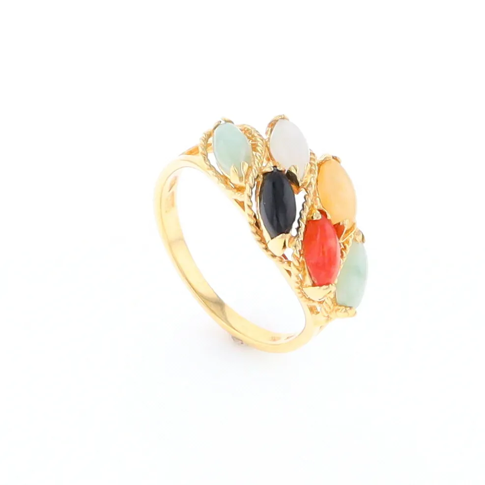 Multi-Color Jadeite Ring