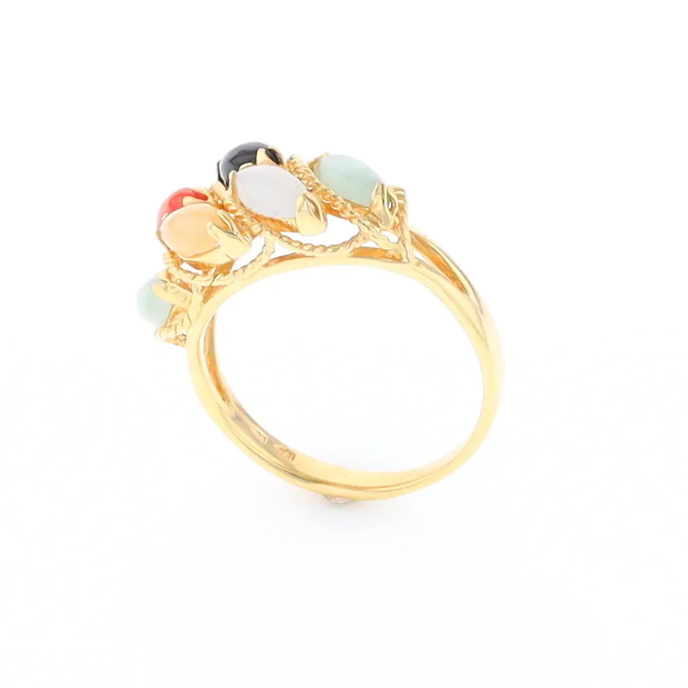 Multi-Color Jadeite Ring