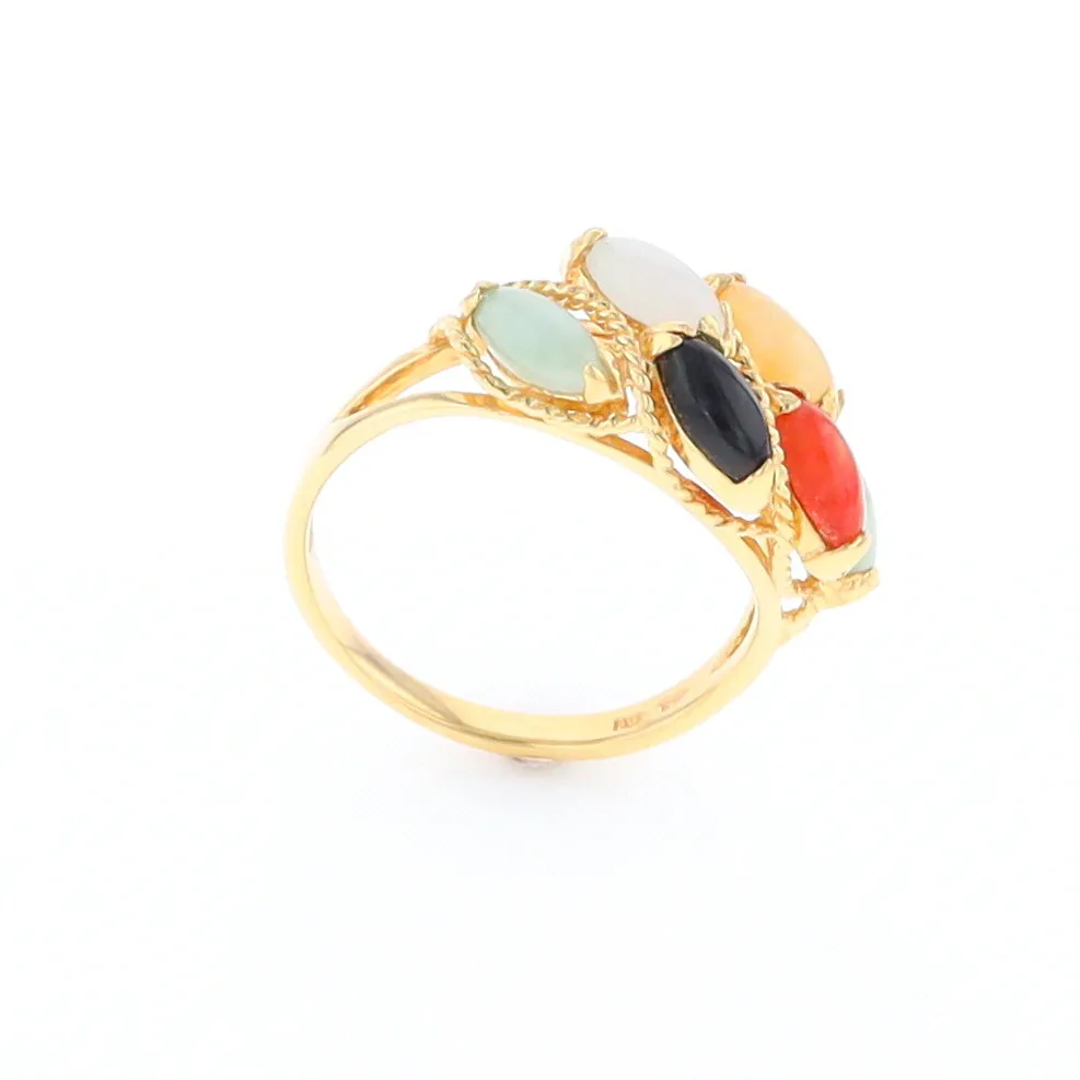 Multi-Color Jadeite Ring