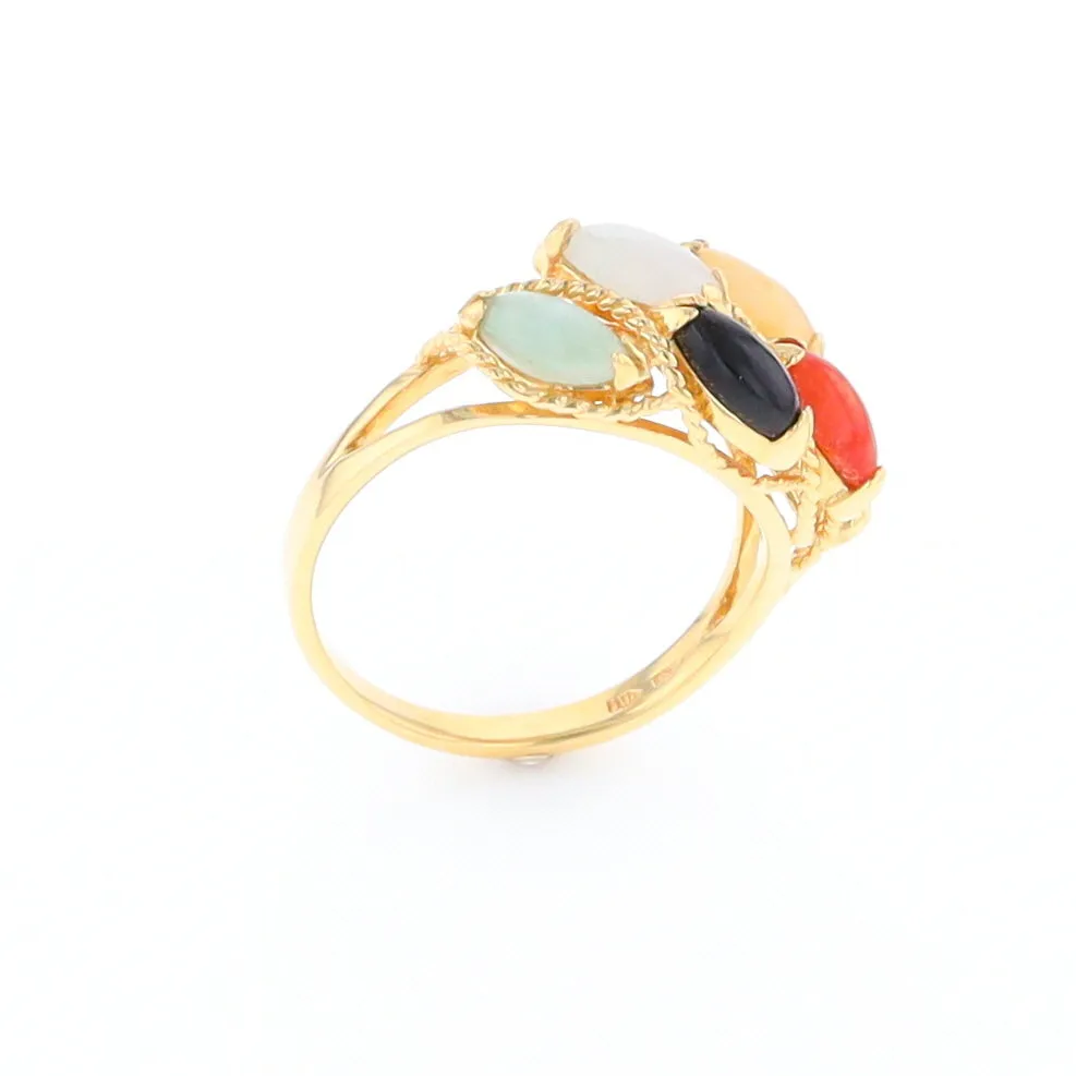 Multi-Color Jadeite Ring
