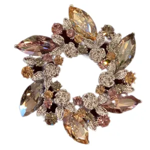 Multi Coloured Wreath Brooch