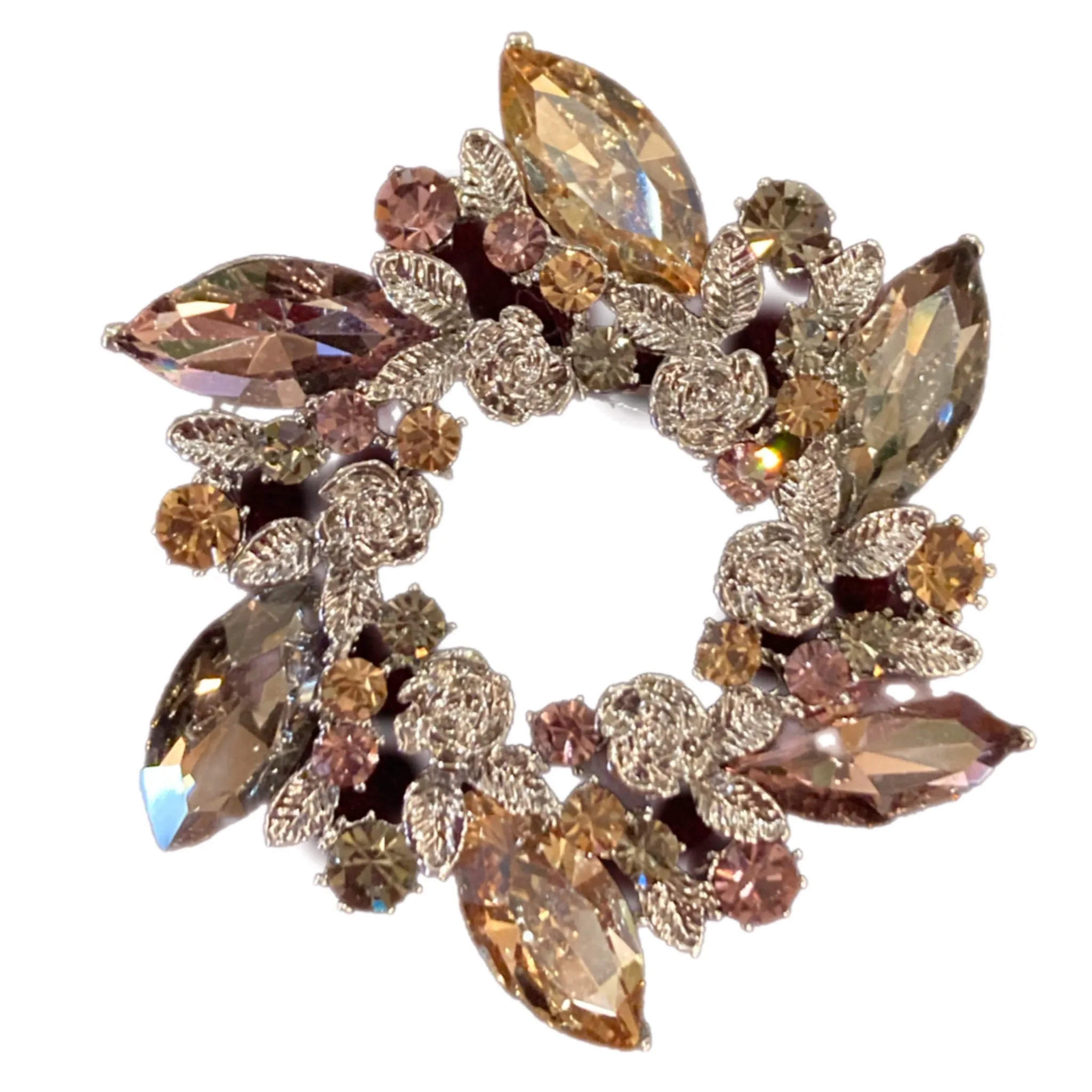 Multi Coloured Wreath Brooch