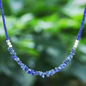 Nature's Finest Hour Lapis Lazuli and Karen Silver Beaded Necklace