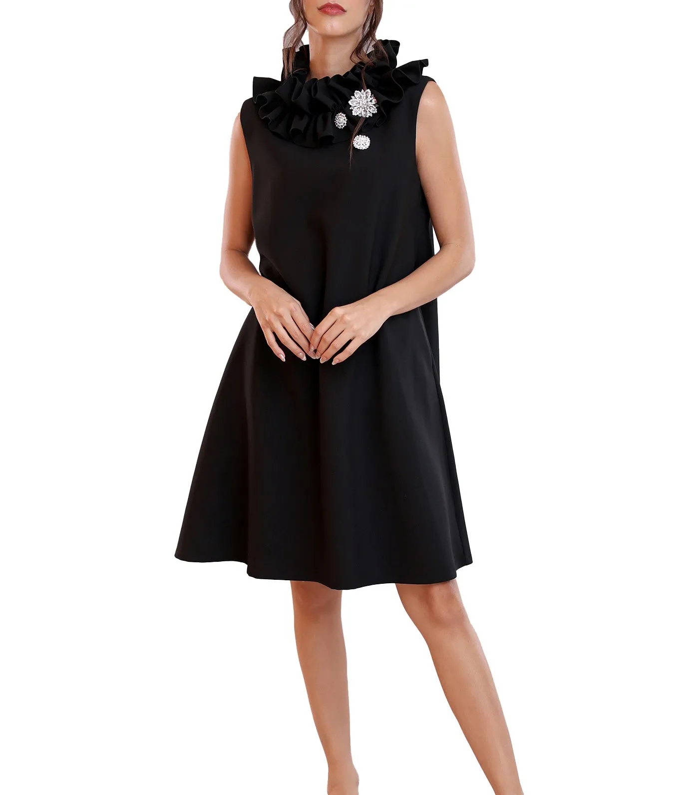 Noara Dress with Brooch