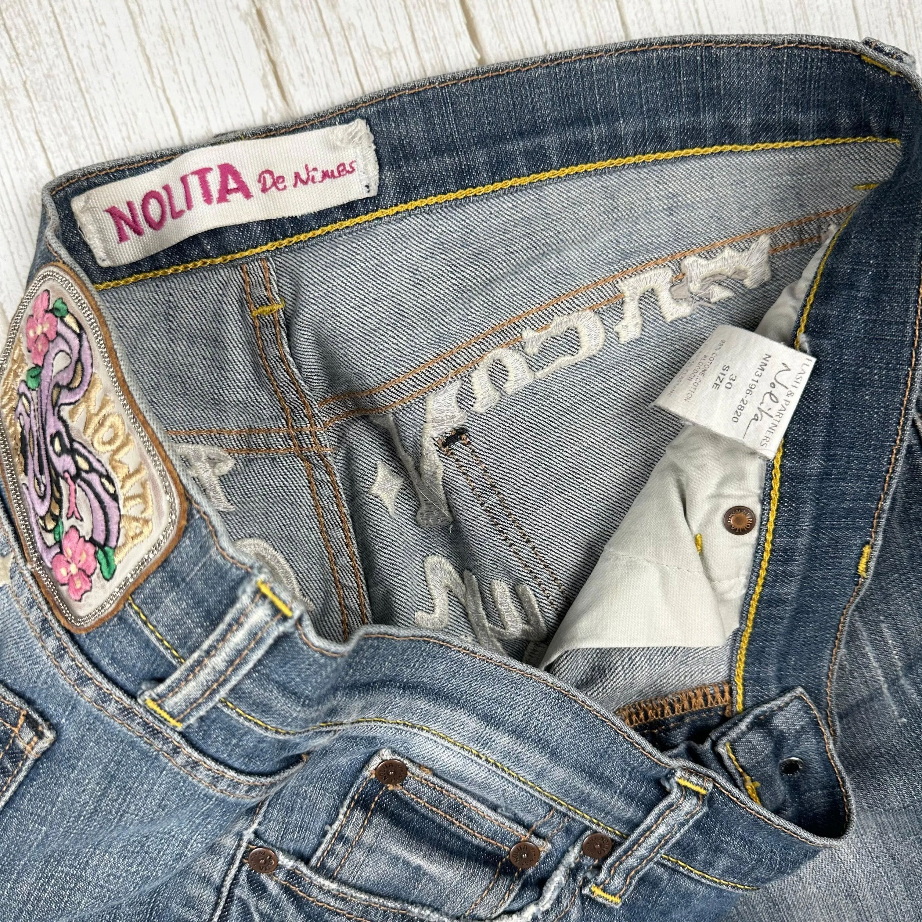 Nolita - Stunning Logo Seat Low Rise Jeans  -Size 30