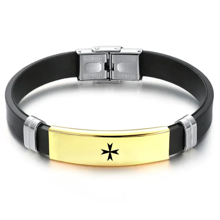 Order Of Malta Commandery Bracelet - Steel & Leather
