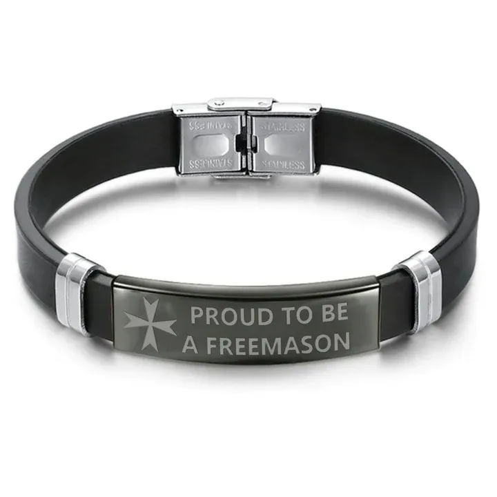 Order Of Malta Commandery Bracelet - Steel & Leather