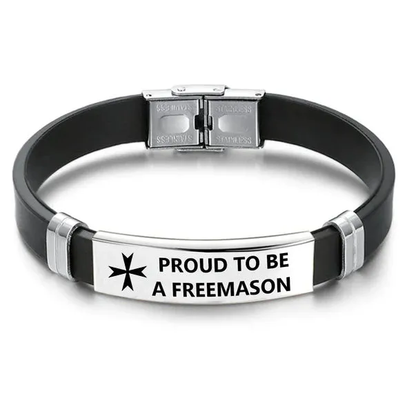 Order Of Malta Commandery Bracelet - Steel & Leather
