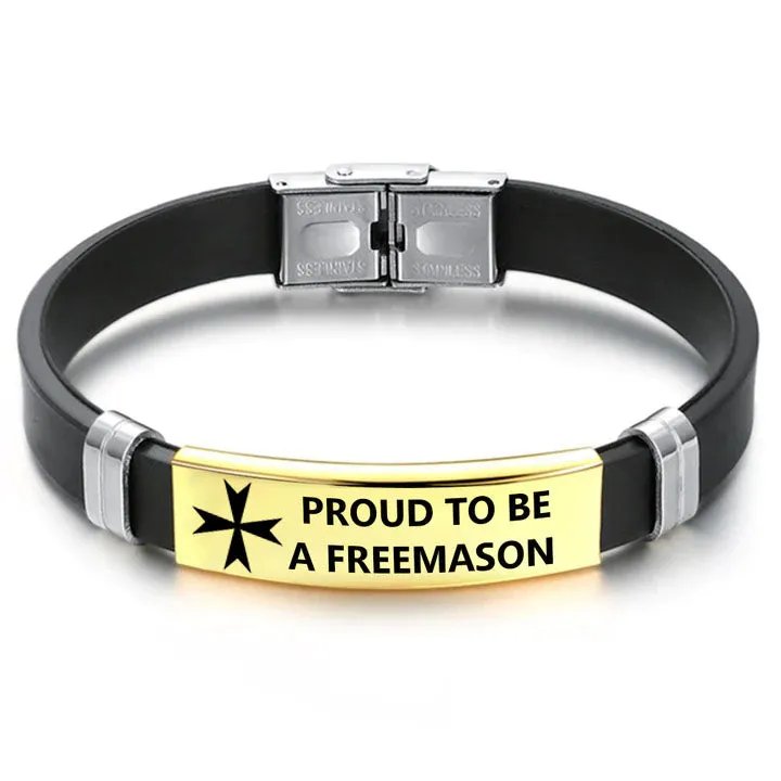 Order Of Malta Commandery Bracelet - Steel & Leather